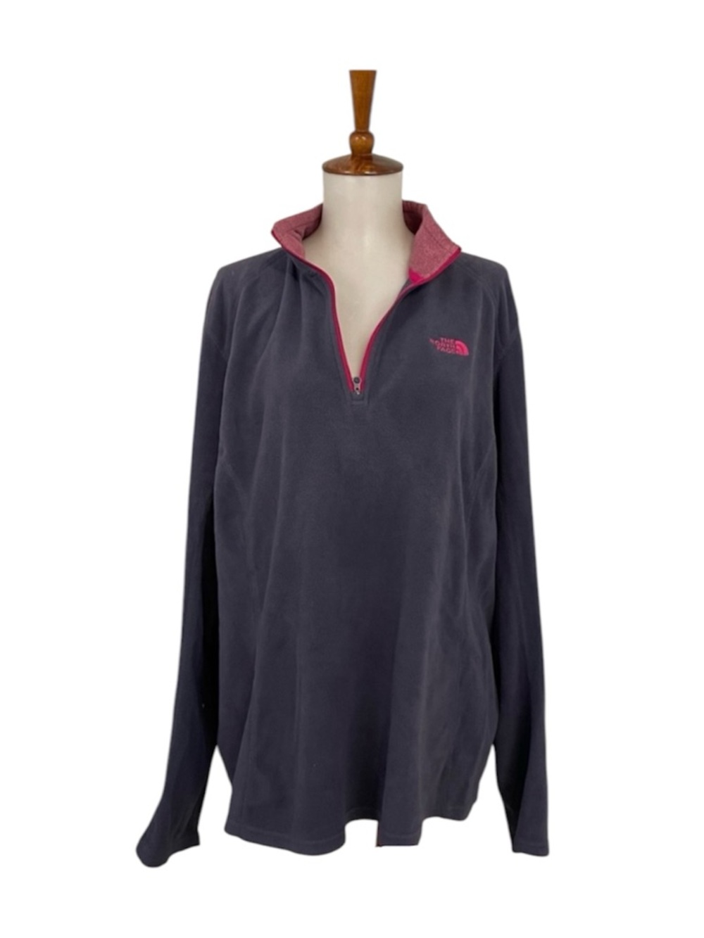 The North‎ Face Women's XXL Lightweight Glacier Fleece 1/4 Zip Long Sleeve Top